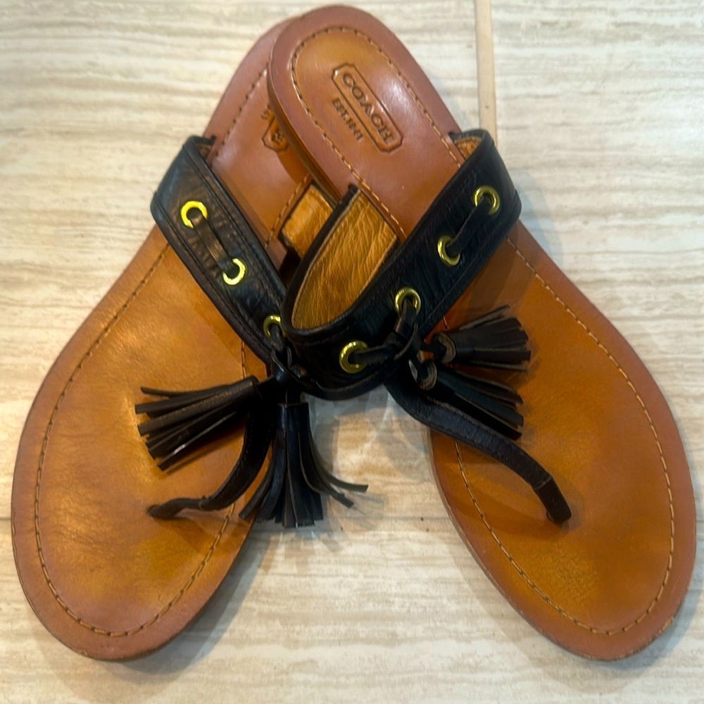 Coach Sandals 
Leather
Tassel 
size 9